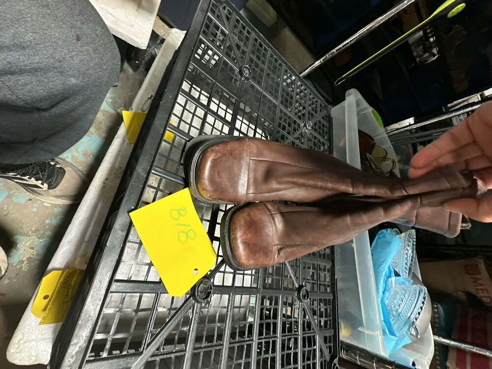 Kapell Brown Leather Block Heel Ankle Boots Size 9M